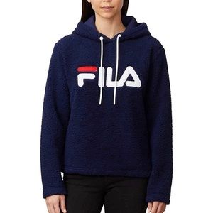 FILA Sherpa Teddy Navy Blue Sweatshirt